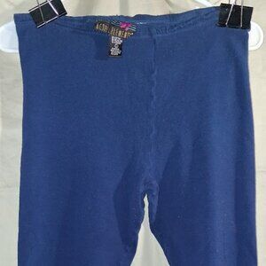 Vintage 90s Active Elements High-Waisted Cotton Leggings - Blue - Size L